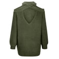 thumbnail image 6 of XFLWAM Womens Cold Shoulder Knit Sweaters Long Sleeve Crewneck Backless Jumper Tops Green S, 6 of 7