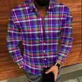 thumbnail image 3 of LIaqionyy Shirts for Men Button down Collared Dress Shirt Christmas Long Sleeve Plaid Business Work Casual Tops, 3 of 7