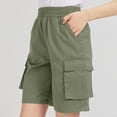 thumbnail image 2 of Pantalones Cortos de Cintura Alta para las Mujeres Casual Cordón de Color Sólido de Cinco Piezas, Pantalones de Cintura Alta de Poliéster 100%, Lavado a Mano Primavera Verano, 2 of 5