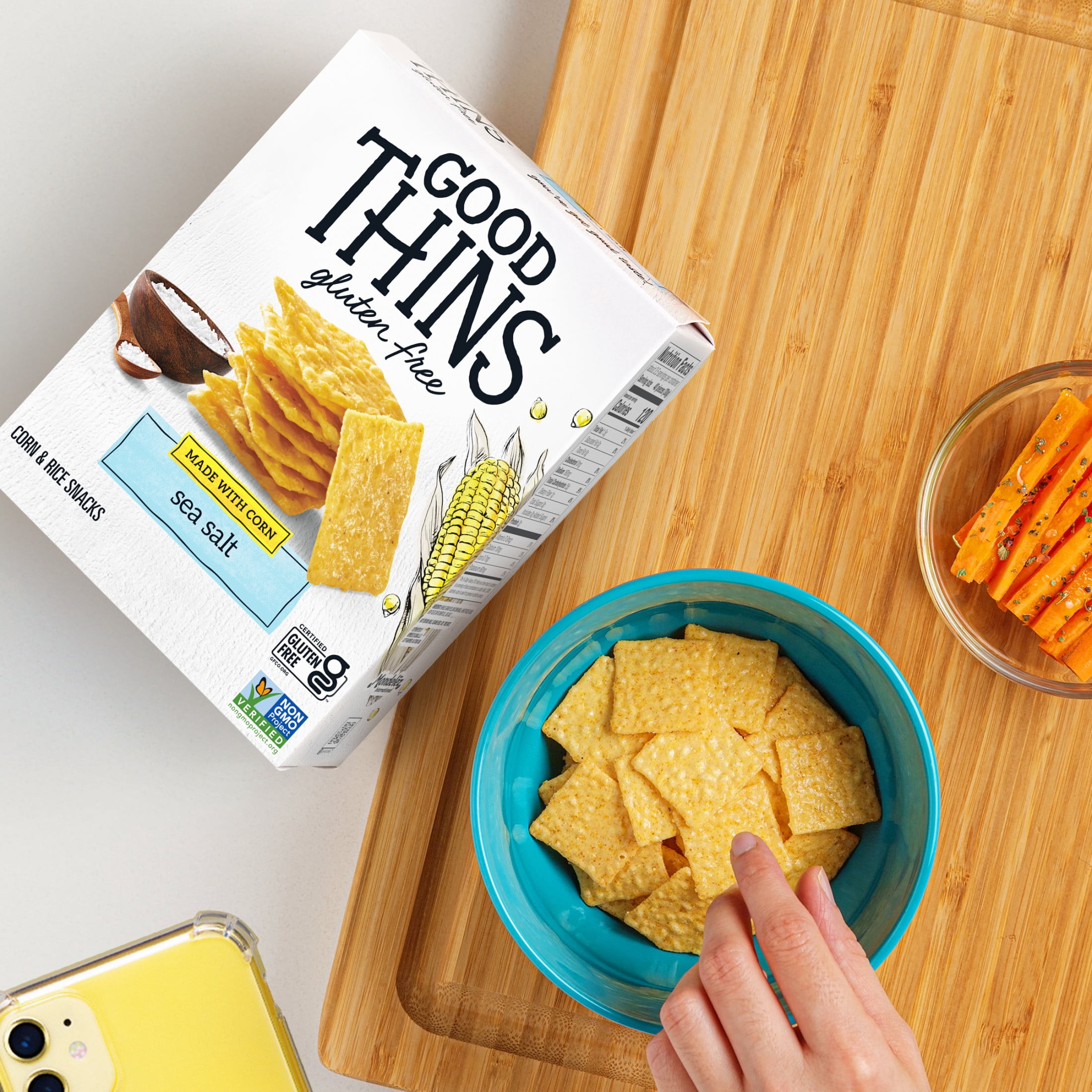 GOOD THINS Sea Salt Corn Snacks Gluten Free Crackers, Snack Crackers, 3.5 oz