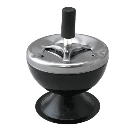 Dependable Industries Metal Art Deco Spinning Ashtray  Home Party Black