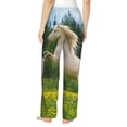 thumbnail image 3 of Goofa Horse Rearing Up In The Field Printed Soft Pajama Pants for Women, Wide Leg Comfy Casual Lounge Yoga Pants-Small, 3 of 9