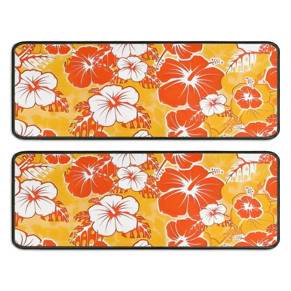 Kitchen Rugs Sets Of 2,Pioneer Flower Floral Print Pattern Anti Fatigue Kitchen Mat Rugs Non Slip Washable,Decorative Kitchen Floor Mats for Kitchen,Sink,Laundry,17"x47" 17"x47"