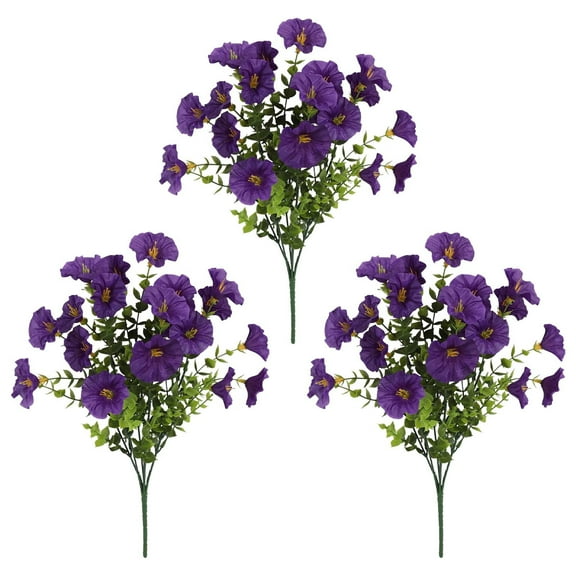 Gmogad 3-Piece Outdoor Artificial Flower Set - Weather Resistant Floral Display for Garden Patio Landscape Decor Year Round Decoration Arrangement