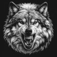 thumbnail image 3 of Snarling Wolf Portrait Women's Long Sleeve T-shirt Fierce Monochrome Predator Alpha Wilderness Wild Animal Art Nature Forest, 3 of 7