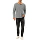 thumbnail image 2 of Camiseta de rayas INSPIRE CHIC para hombre, cuello redondo, de manga larga, básica, color negro y blanco, 2 of 6