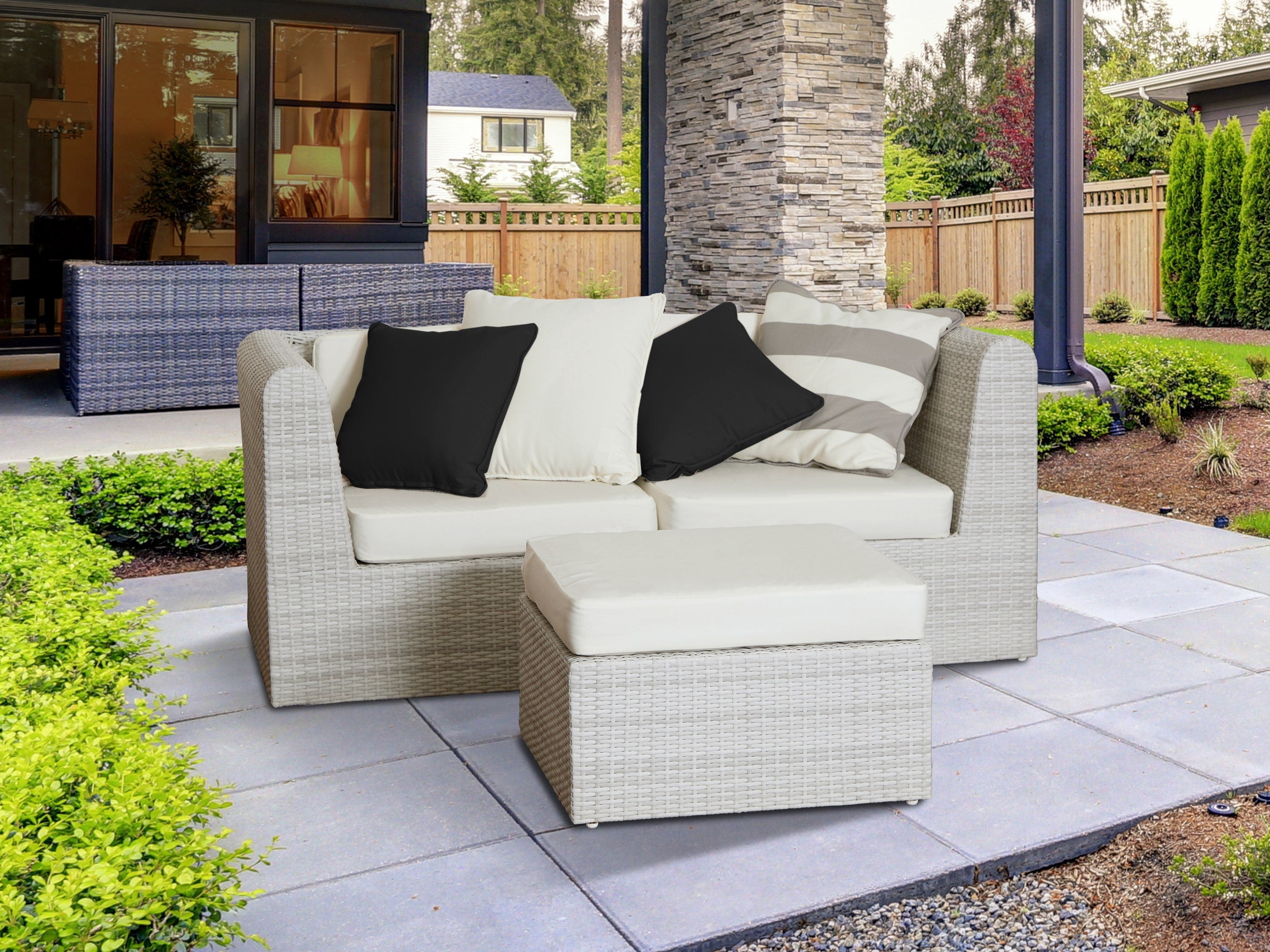 Covermates Throw Pillow - Weather Resistant, Full Side Zipper, LuxeGuard Collection, Ebony