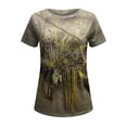 thumbnail image 4 of Blusa de manga corta con cuello redondo y estampado de cremallera de verano de moda informal para mujer Pompotops  hkajfhjk469251, 4 of 5