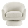 thumbnail image 5 of Swivel Armchair Chair, Ivory White, Fabric, Living Kitchen Cafe Bistro Hospitality Restaurant, Modern Contemporary HB34748, 5 of 9