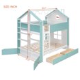 thumbnail image 3 of Full-Over-Full Two-Tone Accent Bunk Bed Frame with Cabinet, Drawers & Shelves, Modern Storage Kids Bed with LED Light Strip, 3 of 10
