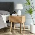 thumbnail image 2 of Nightstand Side End Table, Wood, Brown Oak, Modern Contemporary Urban Design, Bedroom Master Guest Suite Living Room, 2 of 7
