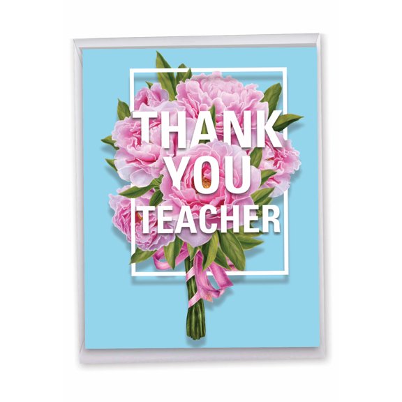 1 Jumbo Thank You Graduation Greeting Card (8.5 x 11 Inch) - Flowers for Teacher Teacher Thank You J3532TTG