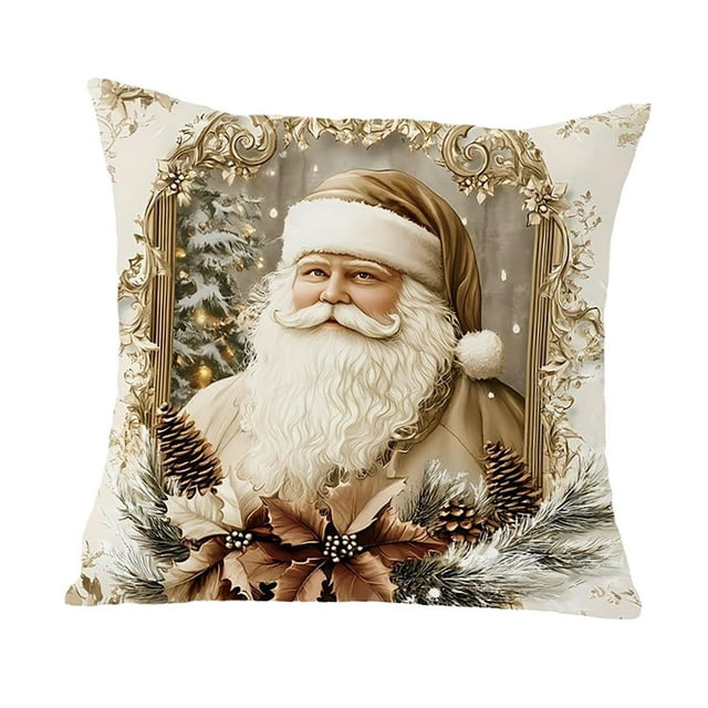 Festive Holiday Cover For Seasonal Sofa Couch With Embroidered Snowflake And Reindeer Patterns Soft Velvet Fabric Home Throw Pillowcase Toddler Pillowcase Stain Pillowcase Pillowcase for Curly Hair