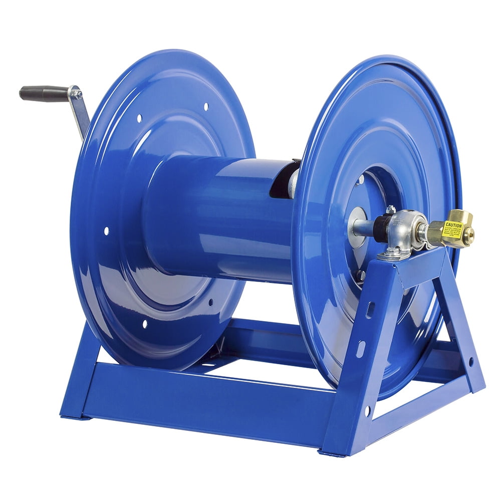 Coxreels 1125 Series Steel Hand Crank Hose Reel 100 Foot Hose Capacity, Blue