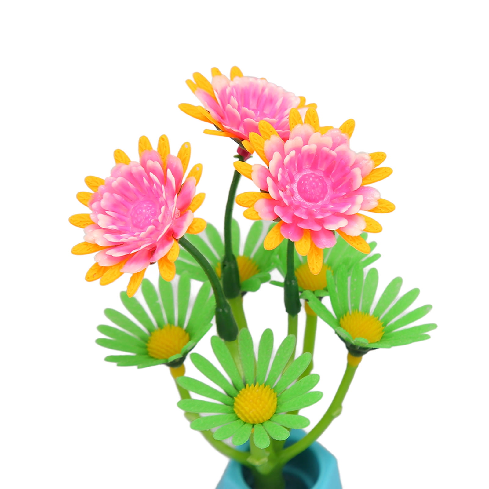 YAHHU Fish Tank Flower Decoration Simulation Luminous Aquarium Artificial Plants Decoration for Fish Tank Accessories, 2 Pieces, Multicolor