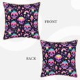 thumbnail image 3 of Haiem cartoon Skull rainbow space Print Velvet Soft Solid Decorative Square Throw Pillow Covers Set with Elegant Piping Christmas Cushion Case for Sofa Bedroom Car-18"x18", 3 of 8