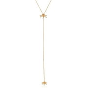 Michelle Campbell Jewelry Women's Astral Lariat Necklace, Brass with 14k Yellow Gold overlay and faux pearl details