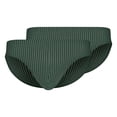 thumbnail image 1 of SKINY Slips para hombre, pack de 2 – slip brasileño, algodón stretch, single jersey Verde oliva/Blanco XL (X-Large), 1 of 5