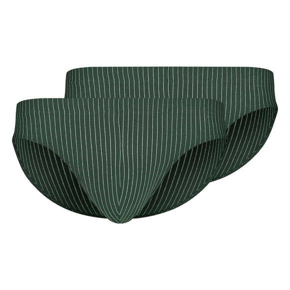 SKINY Slips para hombre, pack de 2 – slip brasileño, algodón stretch, single jersey Verde oliva/Blanco XL (X-Large)