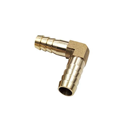 Metalwork Brass Hose Barb Fitting Reducer 90 Degree Barbed Elbow 8mm 