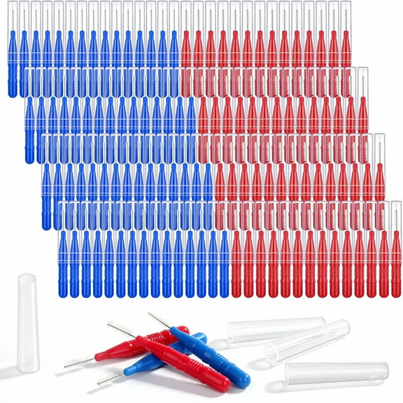 XIRQI 120Pcs Interdental Brushes 2 Sizes,360° Bendable Soft Bristles Braces Brush Dental Brushes Between Teeth Gum Interdental Brushes for Gum Braces Oral Teeth Cleaning Tool