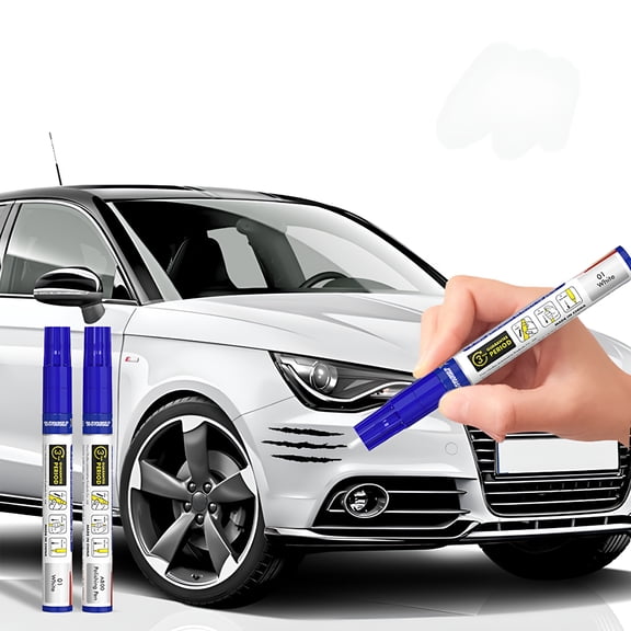 VELIMO Touch Up Paint for Cars, White Car Paint Scratch Repair, Two-In-One Car Touch Up Paint Fill Paint Pen, Quick & Easy Solution to Repair Minor Automotive Scratches (2Pcs)