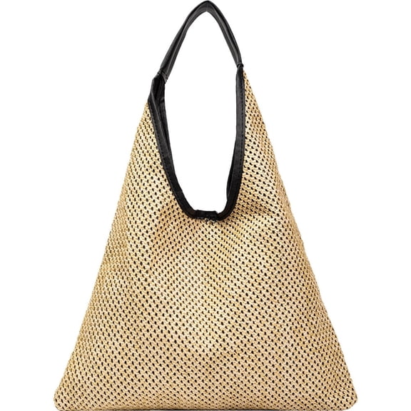Jiibva Weave Shoulder Bag for Women Crossbody Bag Straw Shoulder Bag Bucket Handbags for Beach Holiday Shoulder Bags