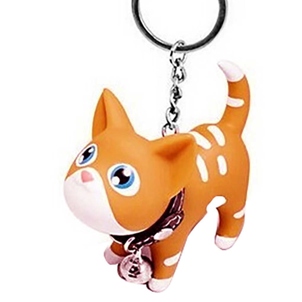 Kitten Cat With Bell Pendant Key Chain Ring Handbag Car Keyring Keychain Gift WE 