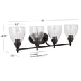 thumbnail image 3 of JONATHAN Y Marais 30" 4-Light Metal/Glass LED Vanity, Oil Rubbed Bronze, 3 of 7