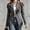 Gray, variant on Women's Suede Fringe Jacket Lapel Blazer Style Open Front Long Sleeve Western Cowgirl Casual Fashion Outerwear