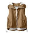 thumbnail image 5 of Women's Sleeveless Zip Up Hoodie Vest, Casual Sporty Jacket with Drawstring Hem and Mesh Lining, Solid Color Lightweight Outerwear for Running, Gym, and Summer Outdoor Activities, 5 of 7