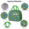 thumbnail image 4 of Womens Green Cartoon Dinosaurs Palm Trees Sun Pattern Lunch Box for Work,Insulated Lunch Bag for Women,Loncheras Para Mujer,Leakproof Adult Lunch Bag for Work,Beach,Travel,Picnic,Camping, 4 of 7