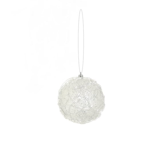 Select Artificials Glittered Clear and Silver Shatterproof Christmas Ball Ornament 4" (100mm)