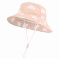 thumbnail image 2 of SGFCWSX Kids Bucket Hat Wide Brim UV Protection Print Chin Strap Breathable Mesh Summer Outdoor Beach Sun Hats for Boys Girls Beige Size 6-12 Months, 2 of 5