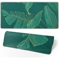 thumbnail image 2 of Tropical Leaf Mouse Pad 35.4 X 15.7 Inch XXL Green Gold Banana Leaf Print Full Desk Mousepad Extended Large Non-Slip Rubber Base Keyboard Mat with Stitched Edges for Gaming Office, 2 of 5