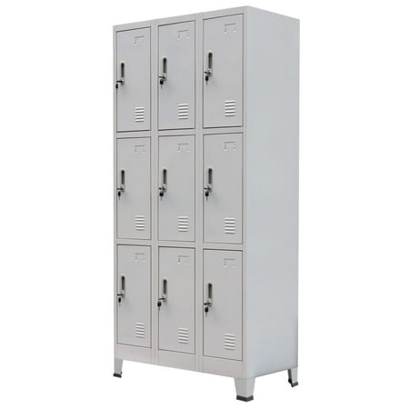 UPC: 8718475500490 | vidaXL Locker Cabinet with 3 Compartments Steel 35.4 x17.7 x70.9 Gray