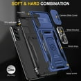 thumbnail image 3 of Dteck for Samsung Galaxy S22 Plus Slide Camera Protection Case,Magnetic Kickstand Slip Guard Grids Pattern Hybrid Shock Bumper Slim Cover.For Samsung Galaxy S22 Plus,Navyblue, 3 of 7