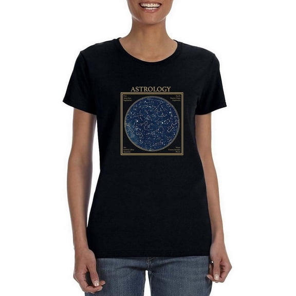 Astrology Stars T-Shirt Women -Smartprints Designs, Female 4X-Large