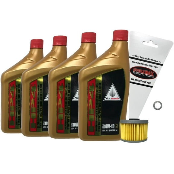 Cyclemax 2005-2019 Honda Foreman TRX500 HP4 Semi Synthetic Oil Change Kit