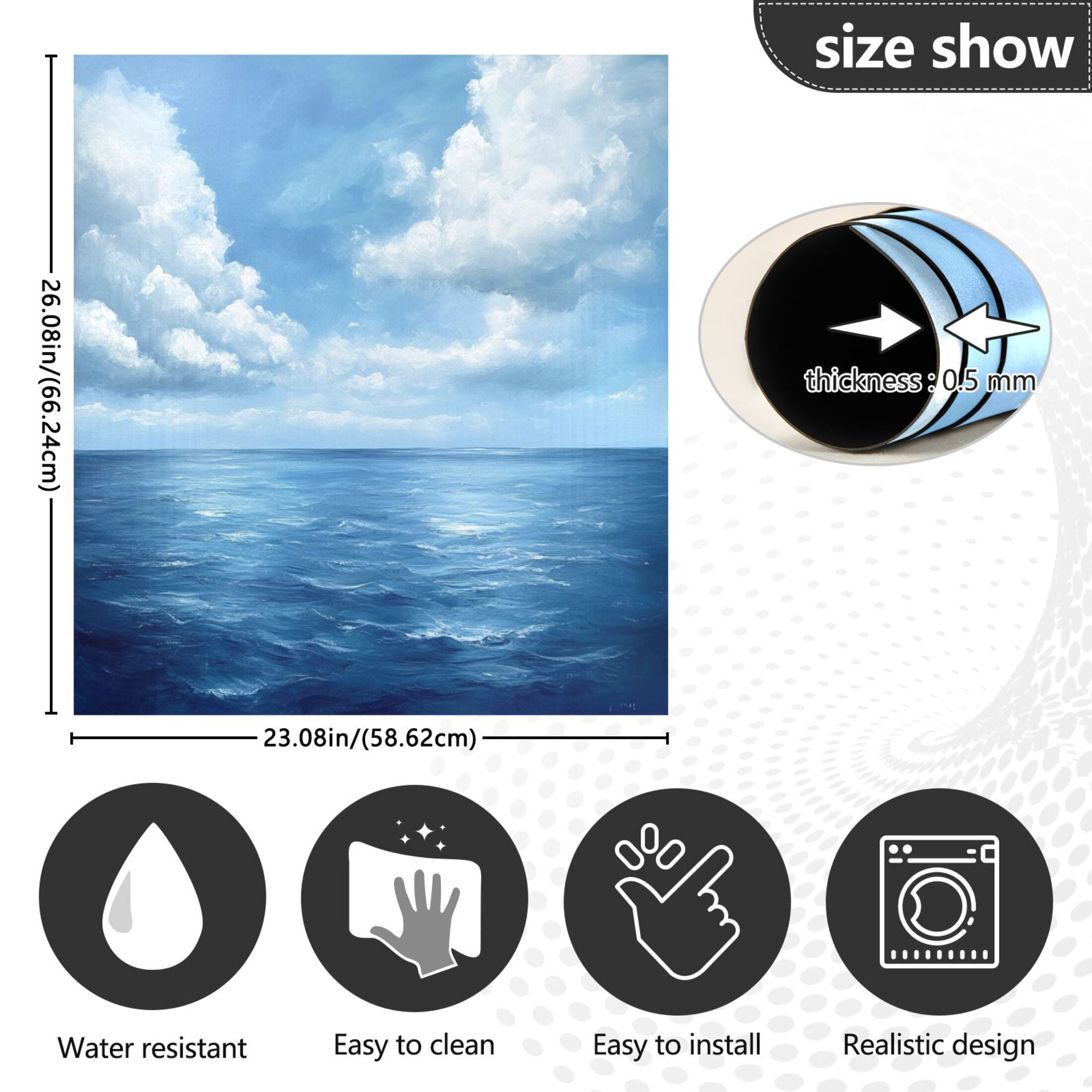 Dishwasher Magnetic Sticker 23x26 Inch Refrigerator Magnetic Sticker Washing Machine Magnetic Sticker Kitchen Panel Magnetic Sticker Home Decor Sea Of White Clouds