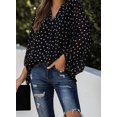 thumbnail image 2 of Blouses en Chiffon Col en V pour Femmes Manches Ballon Décontractées, 2 of 6