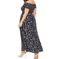 thumbnail image 4 of Frontwalk Womens Summer Maxi Dress Slit Split Boho Off Shoulder Long Beach Dress Floral Smocked A Line Party Dress Plus Size, 4 of 5