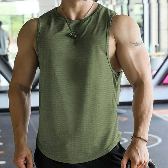 WAENQINLA Tank Tops for Men Cotton Athletic Sleeveless Tshirts Casual Solid Basic Tees Running Cut Off Tank Shirts