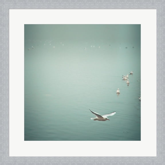 Soul Birds Harbor Gray by Keri Bevan, Framed Wall Art, 19.5W x 19.5H