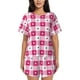 thumbnail image 1 of Balery Plaid Heart Conjunto de Pijama para Mujer con Estampado, Dos Piezas de Manga Corta y Shorts, Ropa de Dormir Suave con Cuello Redondo y Bolsillos-Small, 1 of 6