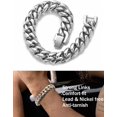 thumbnail image 5 of Stainless Steel Cuban Link Chain Bracelet for Men Women, 6mm/8mm/10mm/12mm Width, 8.2Length, Wrist Bracelets Fashion Jewelry, 5 of 6