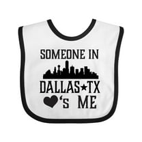 Inktastic Dallas Texas Someone Loves Me Boys or Girls Baby Bib