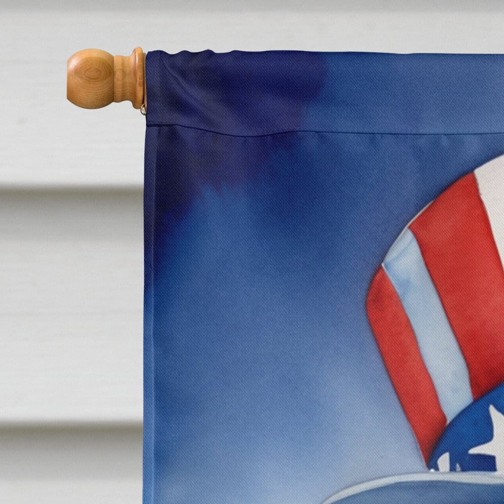 German Wirehaired Pointer Patriotic American House Flag 28 in x 40 in