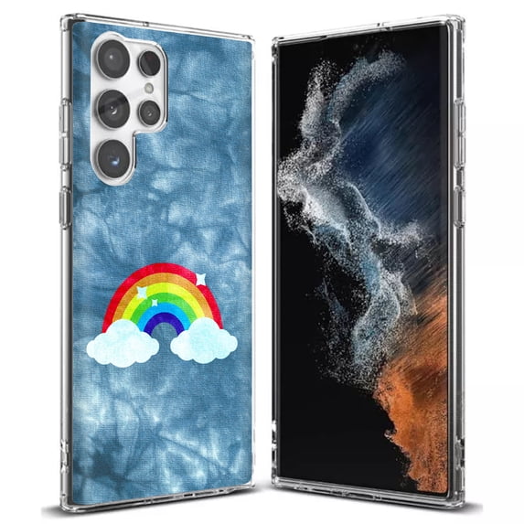 TalkingCase Slim Phone Case Compatible for Samsung Galaxy S22 Ultra 5G, Rainbow Cloud Print, Thin Light, Flexible, Soft, USA