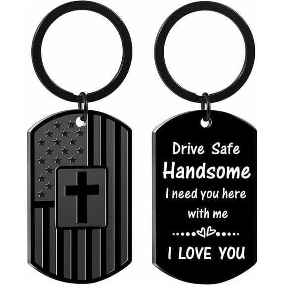 Valentines Day Gifts for Men Boyfriend Him Husband, Drive Safe Keychain for Birthday Christmas Fathers Day, Stocking Stuffers